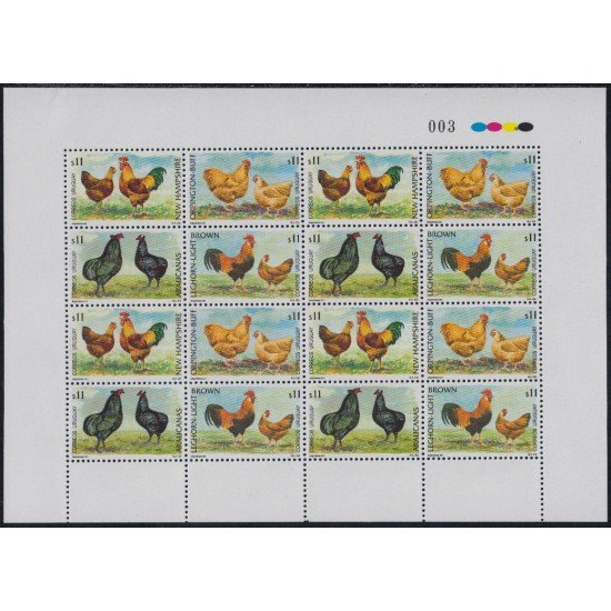 Uruguay 1973/76 2001 Fauna doméstica gallos y gallinas MNH Uruguay 1973/76 2001 Fauna doméstica gallos y gallinas MNH