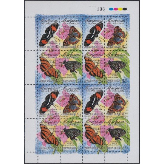 Uruguay 2077/80 2003 Mariposas Butterflies MNH