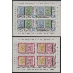 Uruguay HB 13/14 1967 Centenario del timbre MH