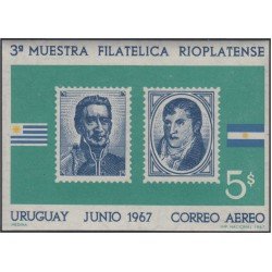 Uruguay HB 15 1967 Jornada Filatélica Uruguay-Argentina Artigas y Belgrano MNH