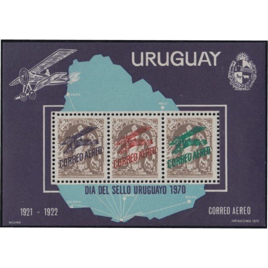 Uruguay HB 19 1970 Día del sello Uruguayo Alegoría de la justicia MNH Uruguay HB 19 1970 Día del sello Uruguayo Alegoría de la justicia MNH