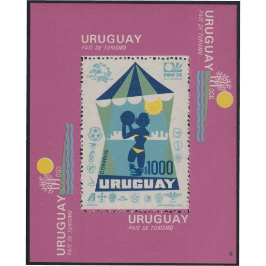 Uruguay HB 25A 1974 Uruguay país de Turismo MNH