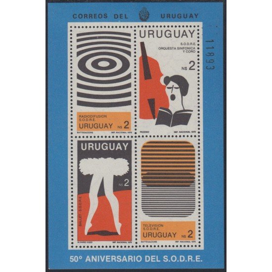 Uruguay HB 34 1980 50º Aniversario de la radiodifusión y de la Televisión MNH Uruguay HB 34 1980 50º Aniversario de la radiodifusión y de la Televisión MNH