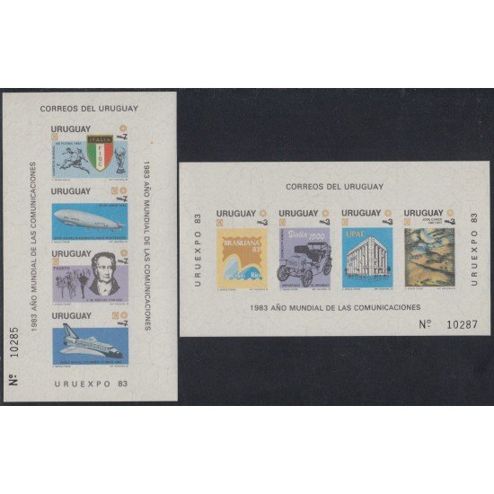 Uruguay HB 38/39 1983 Año Mundial de las comunicaciones MNH Uruguay HB 38/39 1983 Año Mundial de las comunicaciones MNH