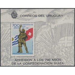 Uruguay HB 40 1991 700 Aniversario de la Confederación Suiza MNH Uruguay HB 40 1991 700 Aniversario de la Confederación Suiza MNH