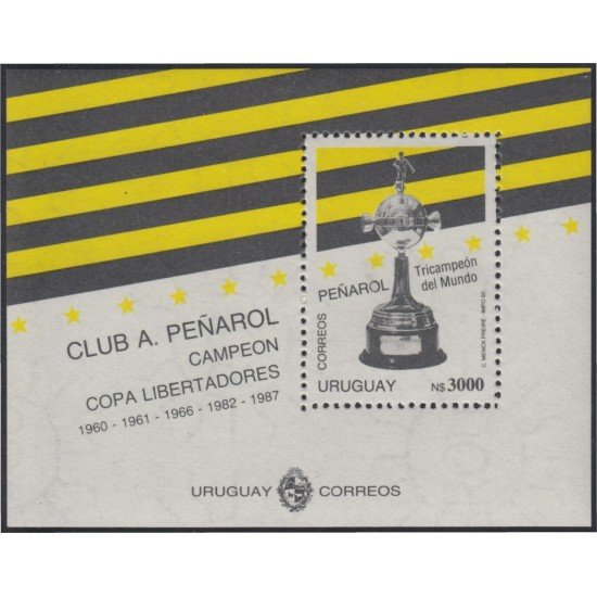 Uruguay HB 41 1992 Club A. Peñarol campeón de la Copa de Libertadores MNH Uruguay HB 41 1992 Club A. Peñarol campeón de la Copa de Libertadores MNH