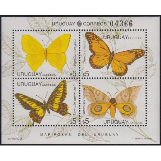 Uruguay HB 52 1995 Mariposas Butterflies MNH Uruguay HB 52 1995 Mariposas Butterflies MNH