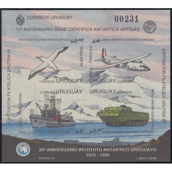 Uruguay HB 54 1995 10º Aniversario de la base científica Antártica Uruguaya MNH Uruguay HB 54 1995 10º Aniversario de la base científica Antártica Uruguaya MNH