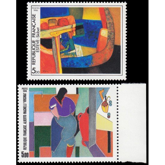 France Francia 2413/14 1986 Serie artística MNH France Francia 2413/14 1986 Serie artística MNH