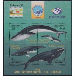 Uruguay HB 70 1998 Año Internacional de los océanos Ballenas MNH Uruguay HB 70 1998 Año Internacional de los océanos Ballenas MNH