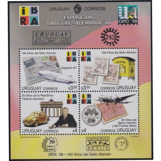 Uruguay HB 72 1998 Exposición Uruguay-Alemania MNH Uruguay HB 72 1998 Exposición Uruguay-Alemania MNH