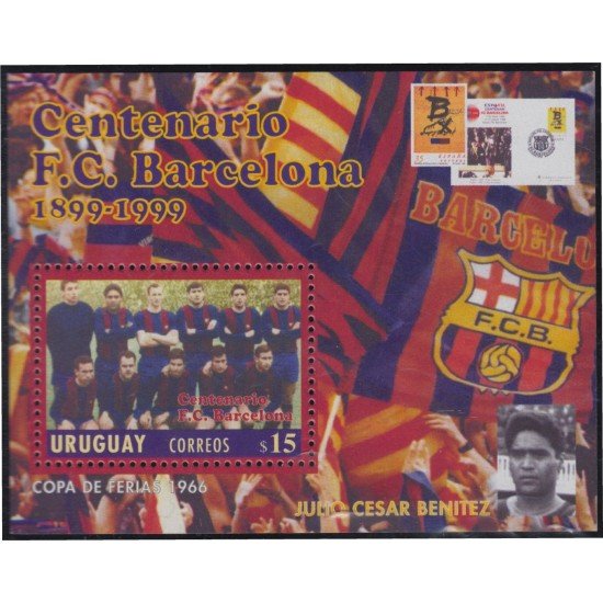 Uruguay HB 73 1999 Centenario del Club de Fútbol F.C Barcelona MNH Uruguay HB 73 1999 Centenario del Club de Fútbol F.C Barcelona MNH