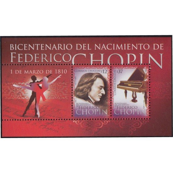 Uruguay HB 90 2010 Personalidades Frederic Chopin MNH