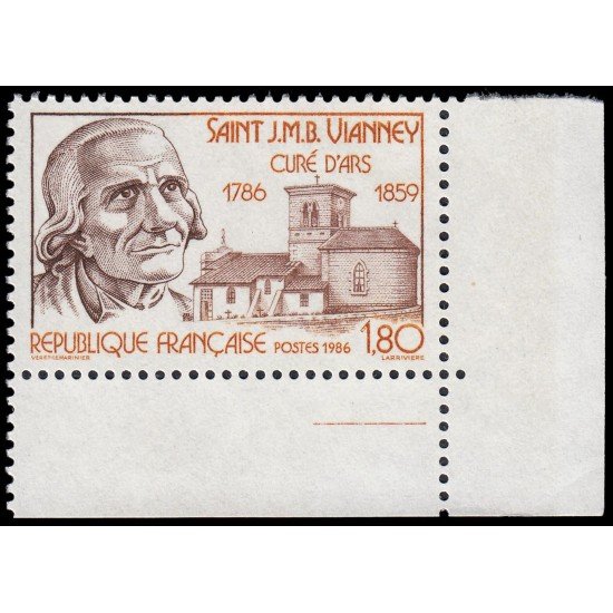 France Francia 2418 1986 Bicentenario del nacimiento de St. J.M.B. Vianney MNH France Francia 2418 1986 Bicentenario del nacimiento de St. J.M.B. Vianney MNH