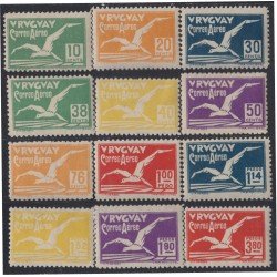 Uruguay A- 14/25 1928 Serie antigua pájaro bird MNH