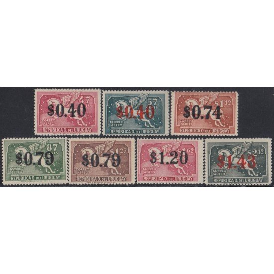 Uruguay A- 101/107 1944 Serie antigua Pegaso Timbres de 1935 MH Uruguay A- 101/107 1944 Serie antigua Pegaso Timbres de 1935 MH