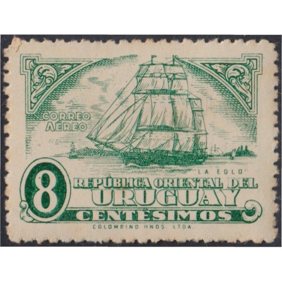 Uruguay A- 110 1945 Velero El Eolo MNH Uruguay A- 110 1945 Velero El Eolo MNH