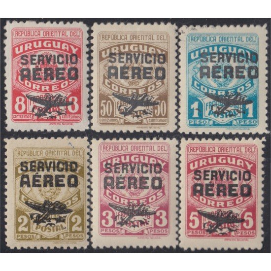 Uruguay A- 116/21 1945 Timbres de Franqueo Postal MNH Uruguay A- 116/21 1945 Timbres de Franqueo Postal MNH