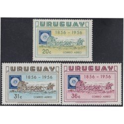 Uruguay A- 150/152 1956 Centenario del timbre MNH