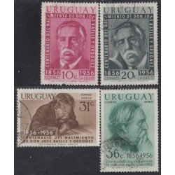 Uruguay A- 153/156 1956 Centenario del nacimiento de Don José Batlle y Ordoñez Usado