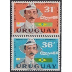Uruguay A- 178/179 1959 50 Años del 1º vuelo en aeroplano de Santos Dumont MNH