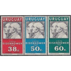 Uruguay A- 190/92 1960 Visita del Presidente Eisenhower MNH