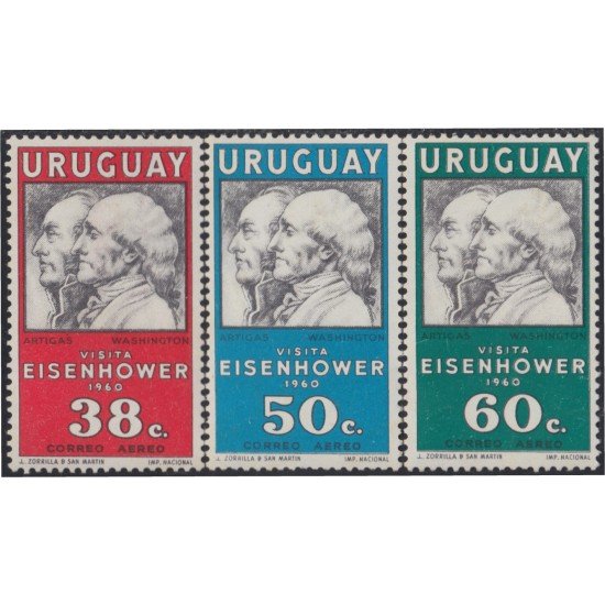 Uruguay A- 190/92 1960 Visita del Presidente Eisenhower MNH Uruguay A- 190/92 1960 Visita del Presidente Eisenhower MNH