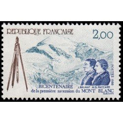 France Francia 2422 1986 Bicentenario de la 1ª ascensión al Mont Blanc (Balmat y Paccard) MNH