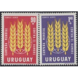 Uruguay A- 248/49 1963 Campaña mundial contra el hambre MNH