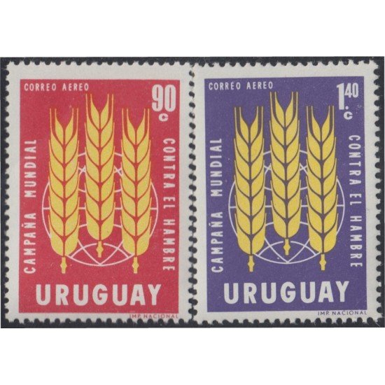 Uruguay A- 248/49 1963 Campaña mundial contra el hambre MNH Uruguay A- 248/49 1963 Campaña mundial contra el hambre MNH