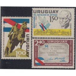 Uruguay A- 268/70 1965 200 Años del nacimiento del Gral. José Gervasio MNH