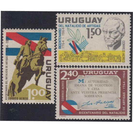 Uruguay A- 268/70 1965 200 Años del nacimiento del Gral. José Gervasio MNH Uruguay A- 268/70 1965 200 Años del nacimiento del Gral. José Gervasio MNH