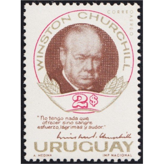 Uruguay A- 278 1966 Muerte del señor Winston Churchill MNH Uruguay A- 278 1966 Muerte del señor Winston Churchill MNH