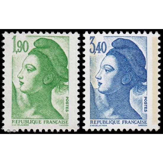 France Francia 2424/25 1986 Libertad MNH France Francia 2424/25 1986 Libertad MNH