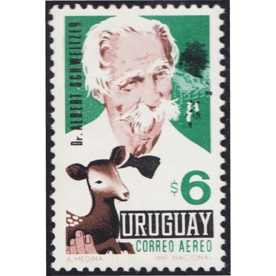 Uruguay A- 307 1967 Doctor Albert Schweitzer MNH Uruguay A- 307 1967 Doctor Albert Schweitzer MNH