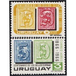 Uruguay A- 312/13 1967 Centenario del timbre MNH