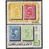 Uruguay A- 312/13 1967 Centenario del timbre MNH