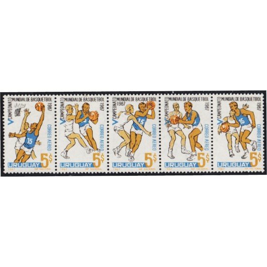 Uruguay A- 318/22 1967 Campeonato Mundial de Basketball MNH Uruguay A- 318/22 1967 Campeonato Mundial de Basketball MNH