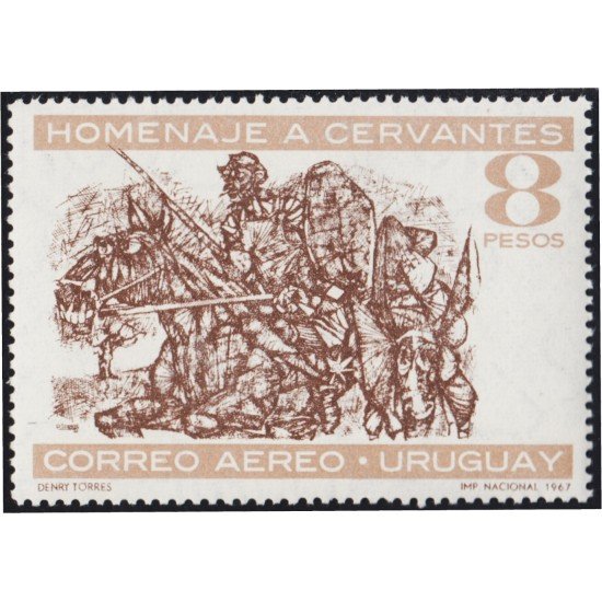 Uruguay A- 323 1967 Homenaje a Miguel de Cervantes MNH Uruguay A- 323 1967 Homenaje a Miguel de Cervantes MNH