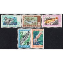 Uruguay A- 336/40 1968 Fauna marina Peces MNH