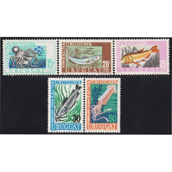 Uruguay A- 336/40 1968 Fauna marina Peces MNH Uruguay A- 336/40 1968 Fauna marina Peces MNH