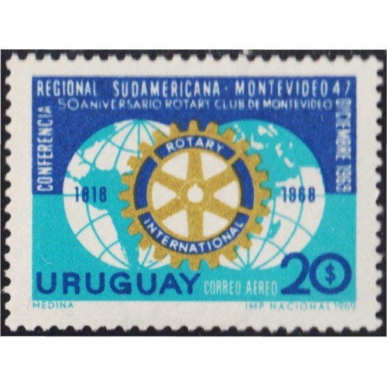 Uruguay A- 354 1969 50 Años de Rotary Club de Montevideo MNH Uruguay A- 354 1969 50 Años de Rotary Club de Montevideo MNH