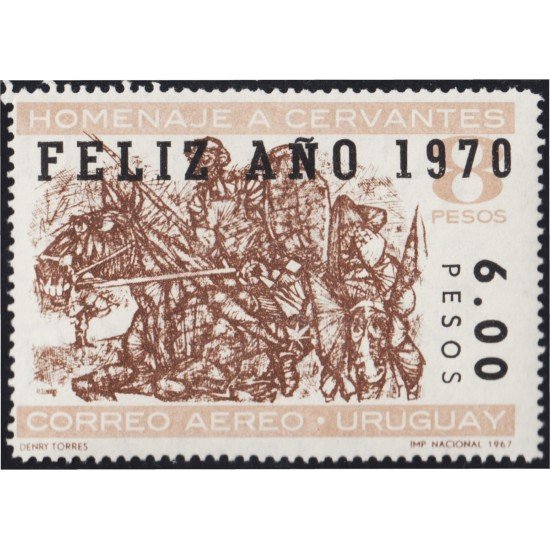 Uruguay A- 356 1969 Homenaje a Cervantes Año nuevo MNH Uruguay A- 356 1969 Homenaje a Cervantes Año nuevo MNH
