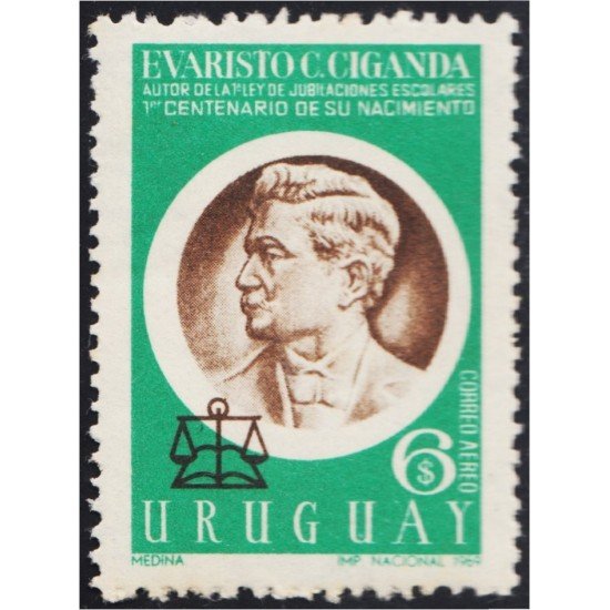 Uruguay A- 358 1970 100 Años del nacimiento de Evaristo C. Ciganda MNH Uruguay A- 358 1970 100 Años del nacimiento de Evaristo C. Ciganda MNH