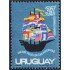 Uruguay A- 383 1972 Día del timbre Caravela y Banderas boat y Flags MNH