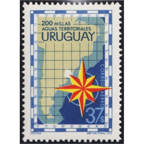 Uruguay A- 389 1972 Aguas territoriales marítimas MNH Uruguay A- 389 1972 Aguas territoriales marítimas MNH
