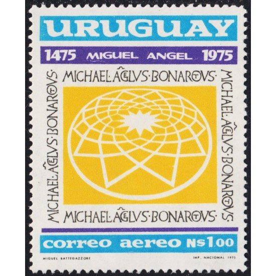 Uruguay A- 397 1975 500 Aniversario de Miguel Angel MNH Uruguay A- 397 1975 500 Aniversario de Miguel Angel MNH