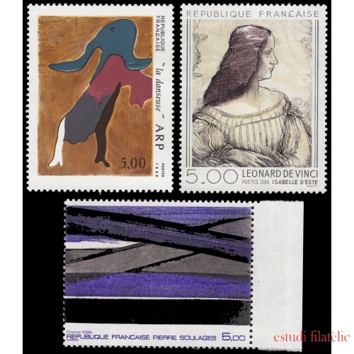 France Francia  2446/48 1986 Serie artística MNH