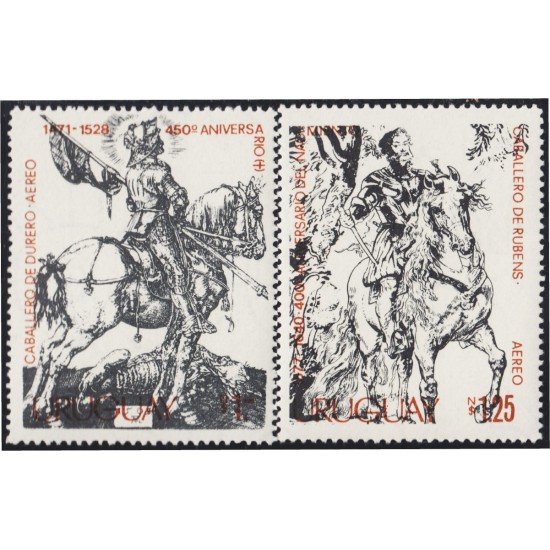 Uruguay A- 409/10 1978 Caballero de Rubero y Caballero de Rubens MNH Uruguay A- 409/10 1978 Caballero de Rubero y Caballero de Rubens MNH