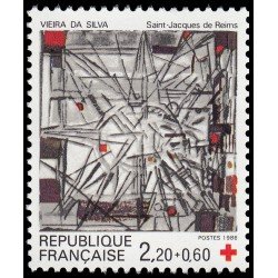 France Francia 2449 1986 Sorteo a favor de la Cruz Roja Vidrieras de St. Jacques de Reims MNH France Francia 2449 1986 Sorteo a favor de la Cruz Roja Vidrieras de St. Jacques de Reims MNH